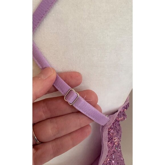 BCBGMAXAZRIA NWT Lavender Sequin Cowl Neck Mini Party Dress Size Large - Picture 9 of 12